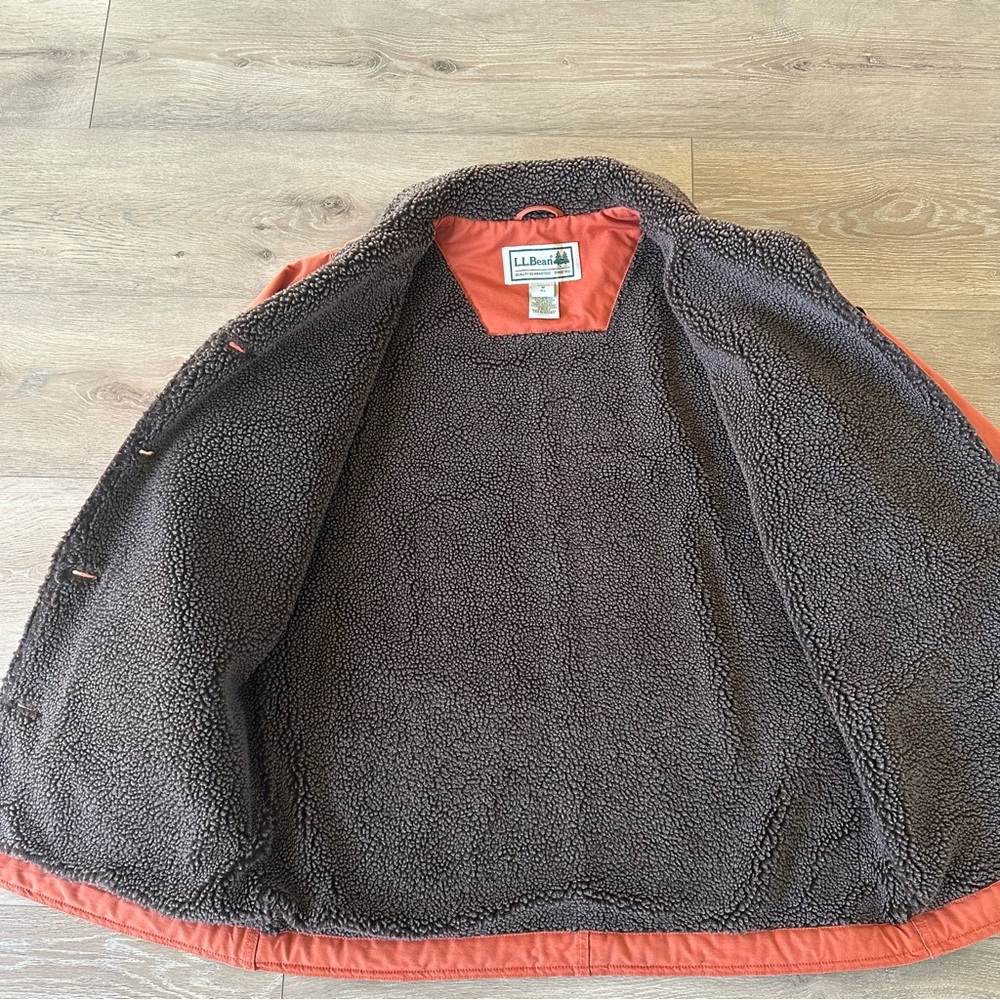 L.L. Bean Women's Rust Orange Jacket with Brown Trim - Picture 3 of 10